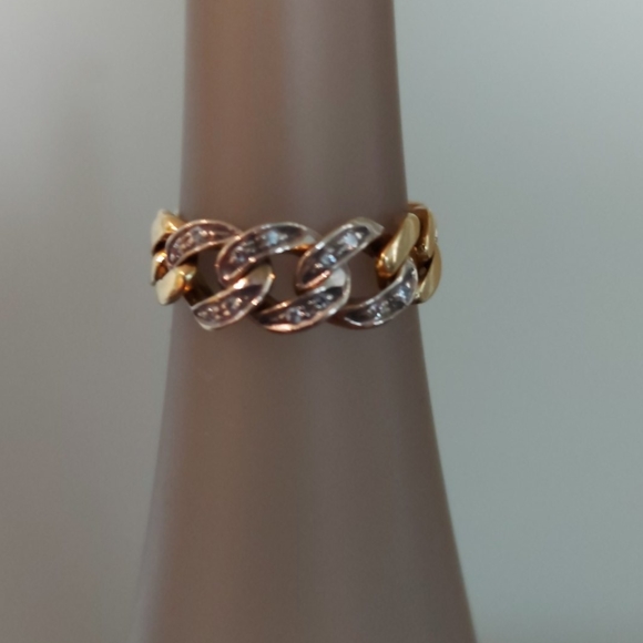 Italian 18 KT gold Diamond Ring Band - Picture 5 of 5